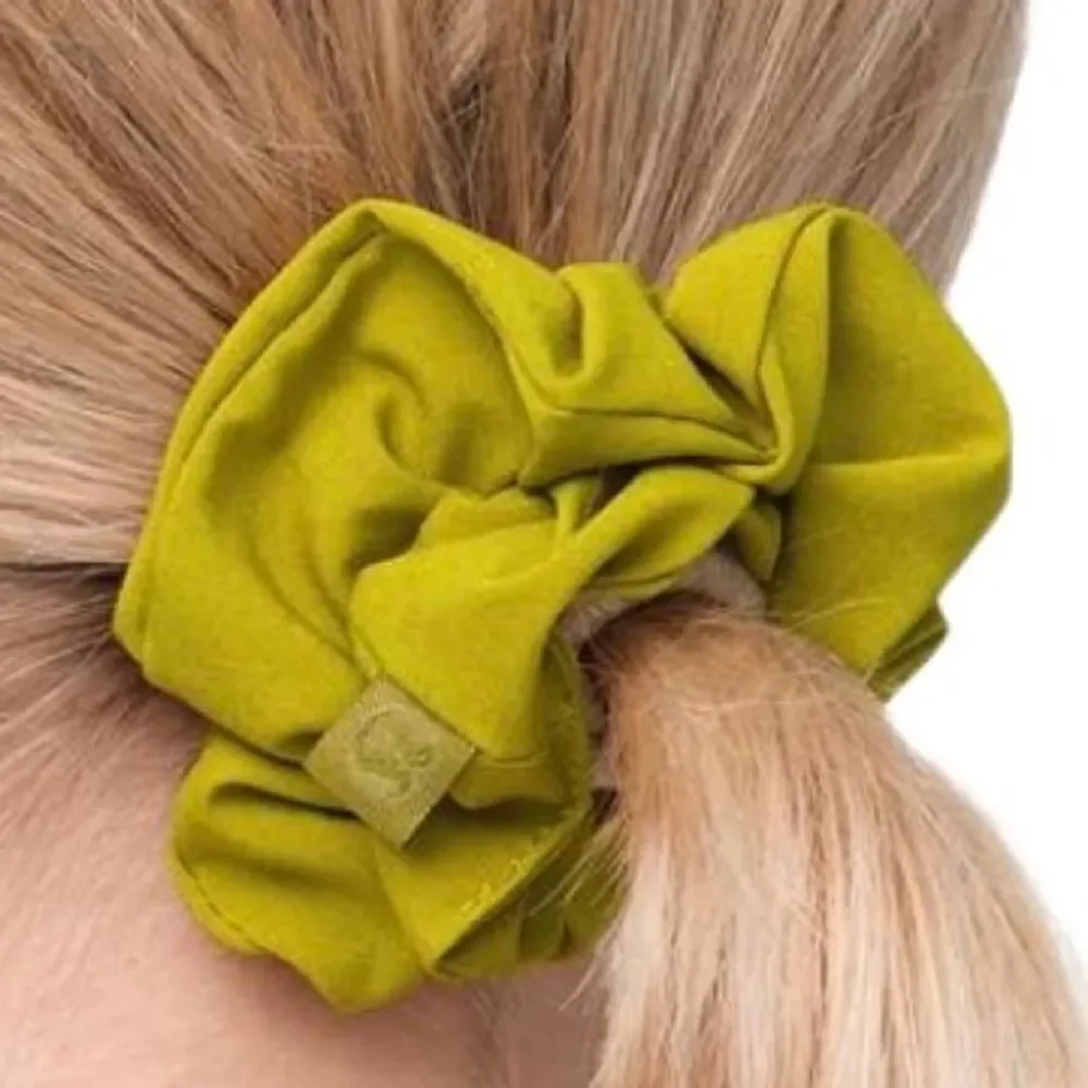 2 Lululemon Uplifting Scrunchies: Yellow Serpentine AND Golden Lime